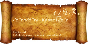 Örmény Kasszián névjegykártya